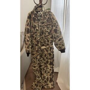 Vintage Walls Camo Coveralls Blizzard Pruf Large Duck Insulated Hunting USA 80s